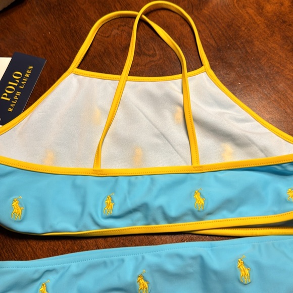 NWT Polo Ralph Lauren Girls Bikini - Light Blue w. Yellow, Size 16 - Picture 8 of 10